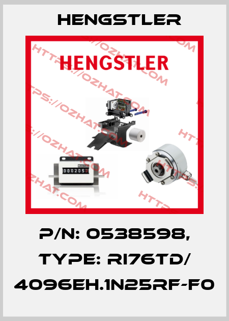 p/n: 0538598, Type: RI76TD/ 4096EH.1N25RF-F0 Hengstler