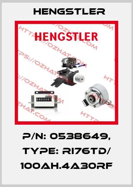 p/n: 0538649, Type: RI76TD/ 100AH.4A30RF Hengstler