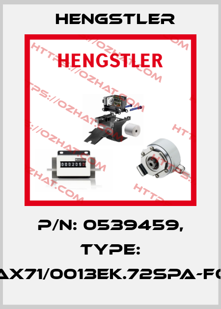 p/n: 0539459, Type: AX71/0013EK.72SPA-F0 Hengstler