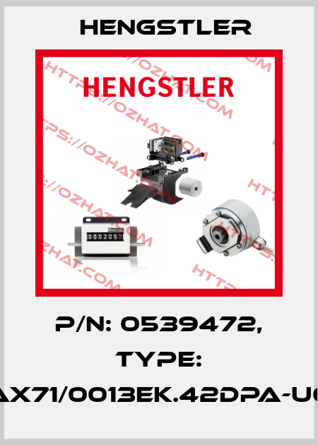 p/n: 0539472, Type: AX71/0013EK.42DPA-U0 Hengstler