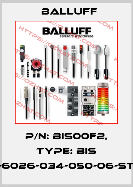 P/N: BIS00F2, Type: BIS M-6026-034-050-06-ST19 Balluff