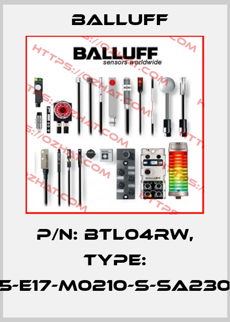 P/N: BTL04RW, Type: BTL5-E17-M0210-S-SA230-K15 Balluff