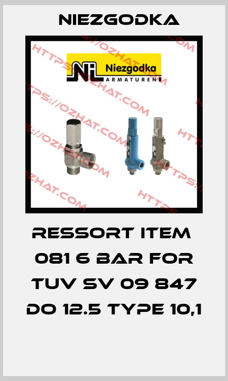 RESSORT item  081 6 bar for TUV SV 09 847 do 12.5 type 10,1  Niezgodka