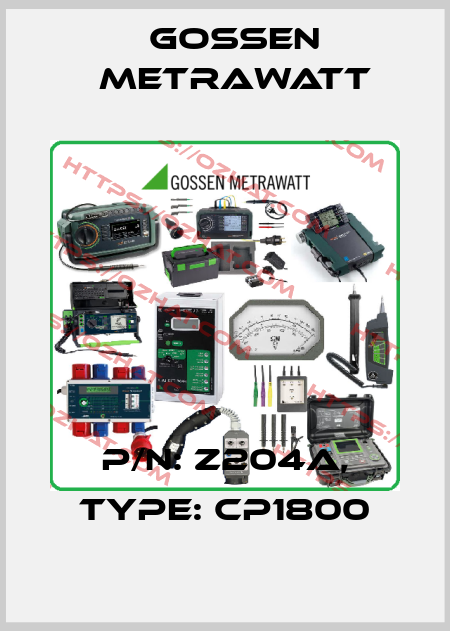 P/N: Z204A, Type: CP1800 Gossen Metrawatt