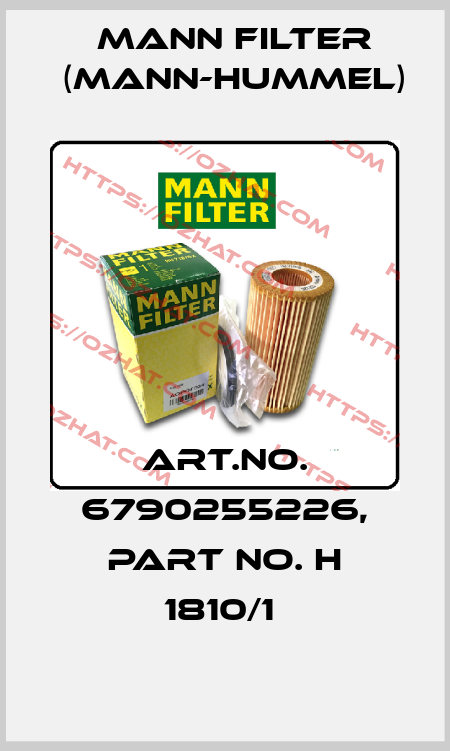 Art.No. 6790255226, Part No. H 1810/1  Mann Filter (Mann-Hummel)