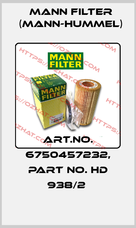 Art.No. 6750457232, Part No. HD 938/2  Mann Filter (Mann-Hummel)