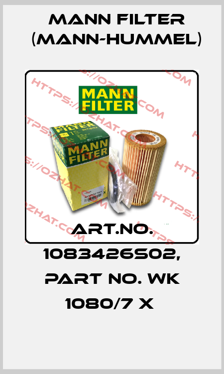 Art.No. 1083426S02, Part No. WK 1080/7 x  Mann Filter (Mann-Hummel)
