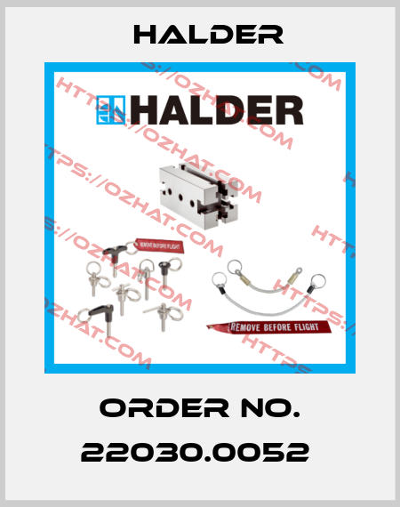 Order No. 22030.0052  Halder