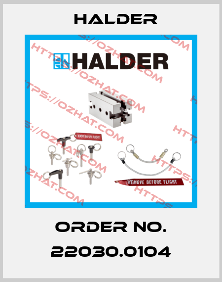 Order No. 22030.0104 Halder