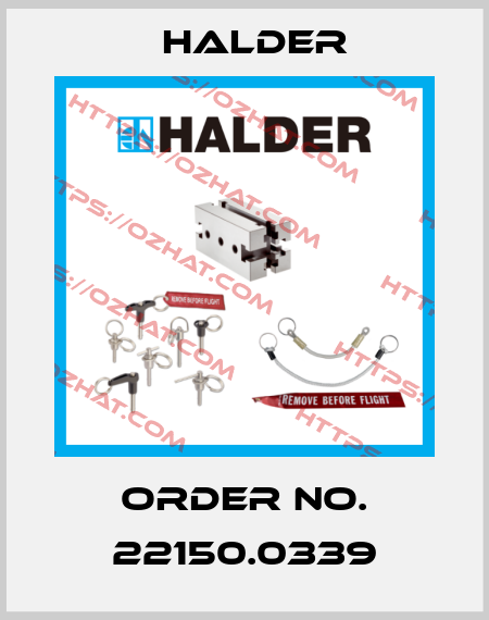 Order No. 22150.0339 Halder