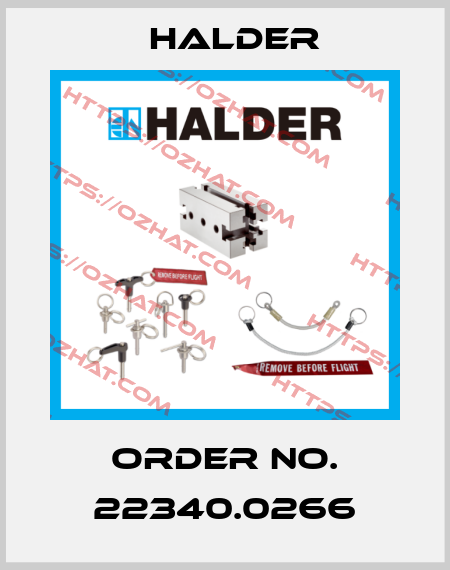 Order No. 22340.0266 Halder