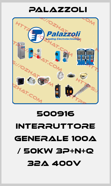 500916 INTERRUTTORE GENERALE 100A / 50KW 3P+N+Q 32A 400V  Palazzoli