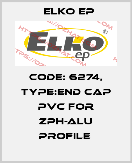 Code: 6274, Type:end cap PVC for ZPH-ALU profile  Elko EP
