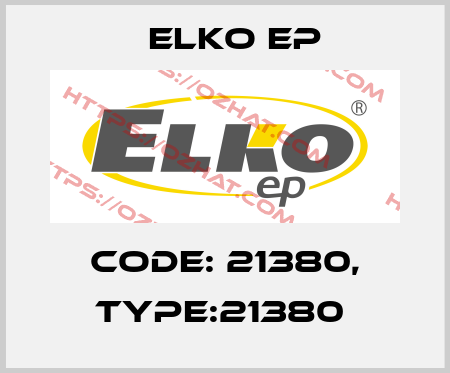 Code: 21380, Type:21380  Elko EP