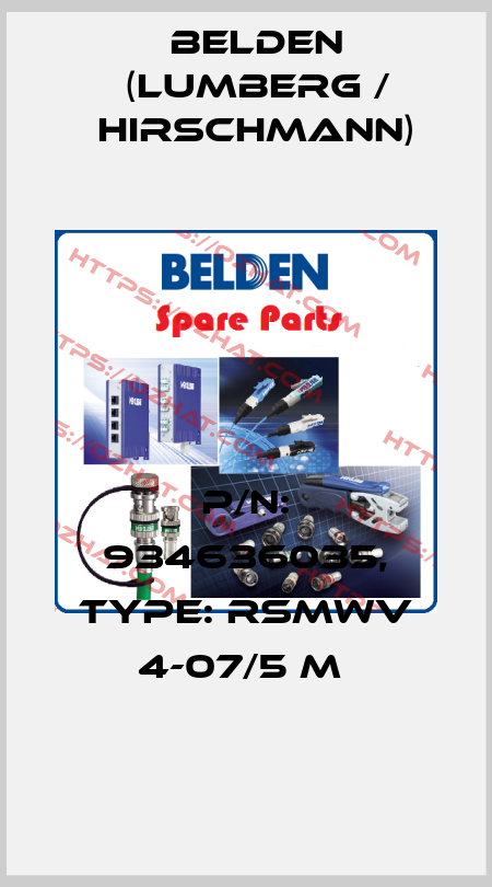 P/N: 934636035, Type: RSMWV 4-07/5 M  Belden (Lumberg / Hirschmann)