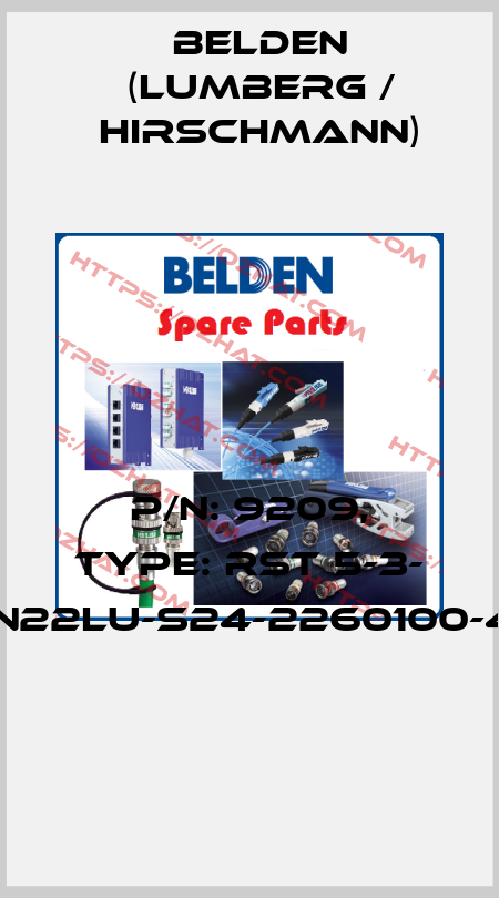 P/N: 9209, Type: RST 5-3- GAN22LU-S24-2260100-4UZ  Belden (Lumberg / Hirschmann)