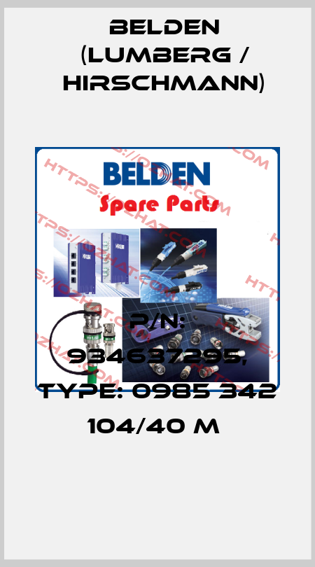 P/N: 934637295, Type: 0985 342 104/40 M  Belden (Lumberg / Hirschmann)