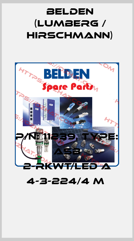 P/N: 11239, Type: ASB 2-RKWT/LED A 4-3-224/4 M  Belden (Lumberg / Hirschmann)