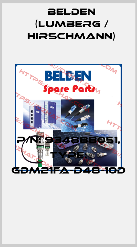 P/N: 934888051, Type: GDM21FA-D48-10D  Belden (Lumberg / Hirschmann)