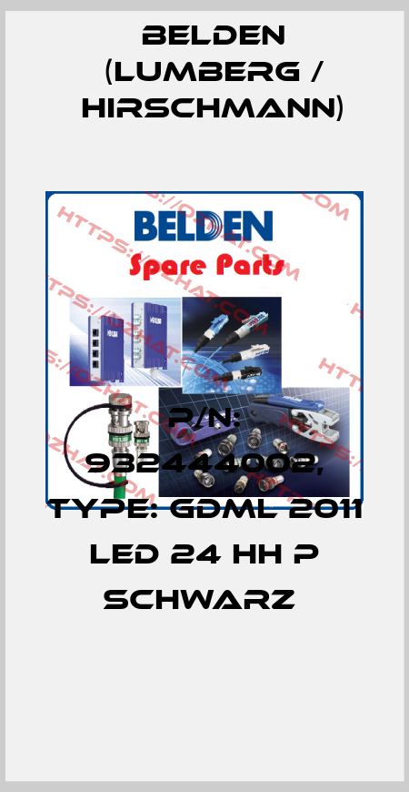 P/N: 932444002, Type: GDML 2011 LED 24 HH P schwarz  Belden (Lumberg / Hirschmann)