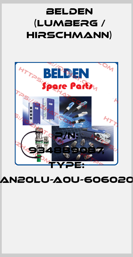 P/N: 934889087, Type: GAN20LU-A0U-6060200  Belden (Lumberg / Hirschmann)