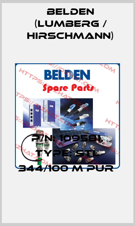P/N: 109581, Type: STL 344/100 M PUR  Belden (Lumberg / Hirschmann)