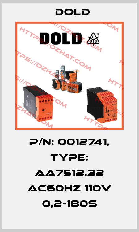 p/n: 0012741, Type: AA7512.32 AC60HZ 110V 0,2-180S Dold