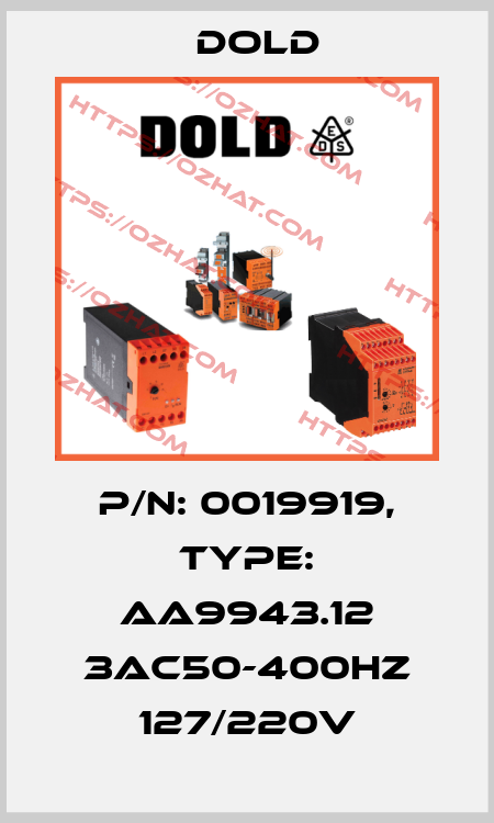 p/n: 0019919, Type: AA9943.12 3AC50-400HZ 127/220V Dold