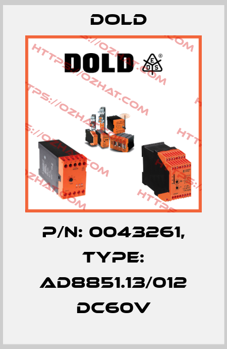 p/n: 0043261, Type: AD8851.13/012 DC60V Dold