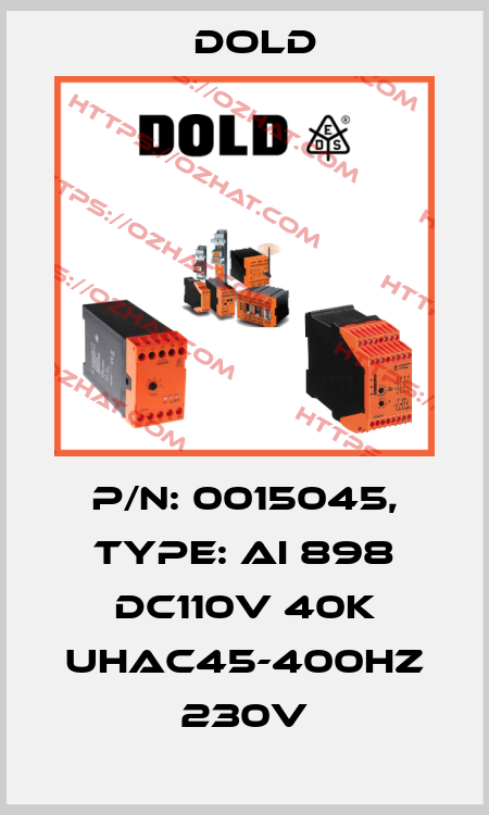 p/n: 0015045, Type: AI 898 DC110V 40K UHAC45-400HZ 230V Dold