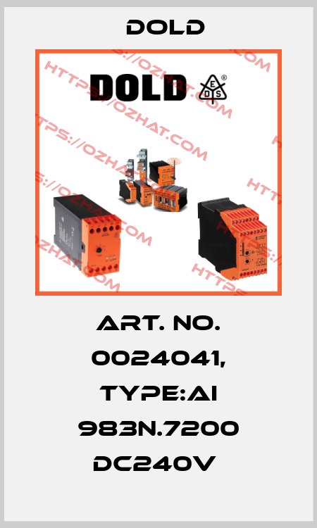 Art. No. 0024041, Type:AI 983N.7200 DC240V  Dold