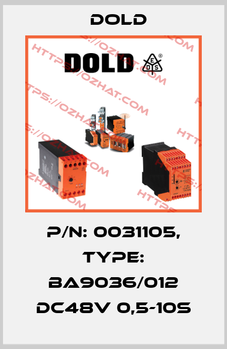 p/n: 0031105, Type: BA9036/012 DC48V 0,5-10S Dold