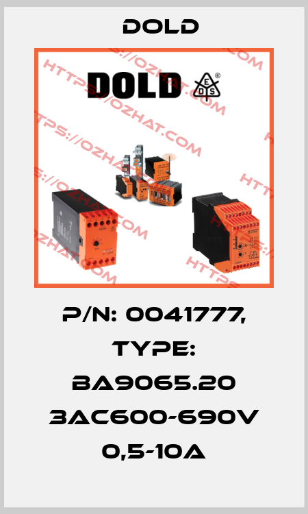 p/n: 0041777, Type: BA9065.20 3AC600-690V 0,5-10A Dold