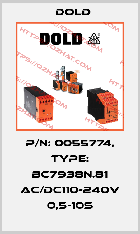 p/n: 0055774, Type: BC7938N.81 AC/DC110-240V 0,5-10S Dold