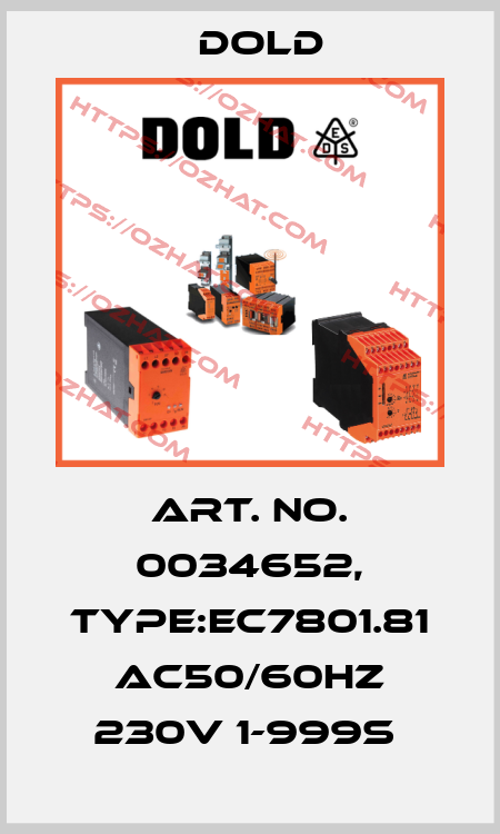 Art. No. 0034652, Type:EC7801.81 AC50/60HZ 230V 1-999S  Dold