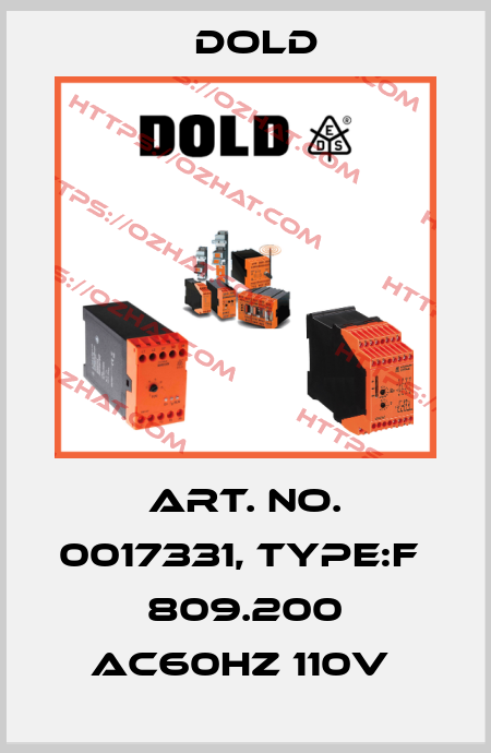 Art. No. 0017331, Type:F  809.200 AC60HZ 110V  Dold