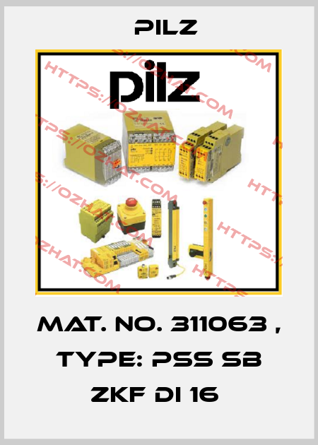 Mat. No. 311063 , Type: PSS SB ZKF DI 16  Pilz