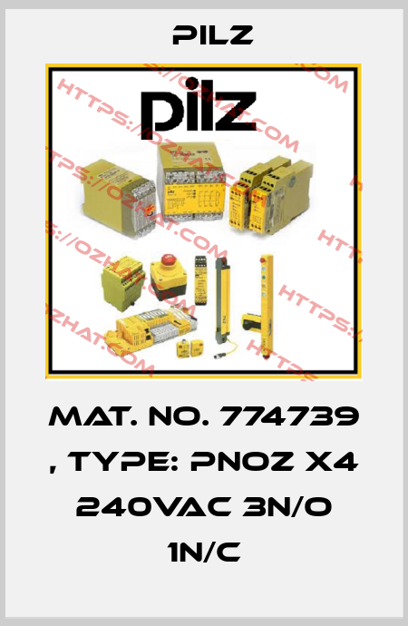 Mat. No. 774739 , Type: PNOZ X4 240VAC 3n/o 1n/c Pilz