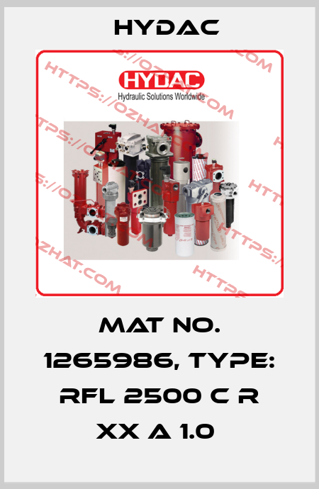 Mat No. 1265986, Type: RFL 2500 C R XX A 1.0  Hydac