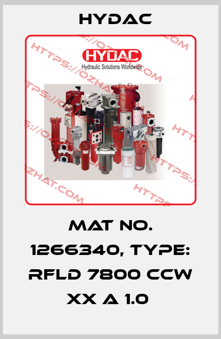 Mat No. 1266340, Type: RFLD 7800 CCW XX A 1.0  Hydac