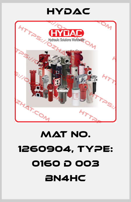 Mat No. 1260904, Type: 0160 D 003 BN4HC Hydac