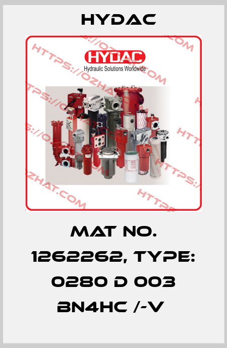 Mat No. 1262262, Type: 0280 D 003 BN4HC /-V  Hydac