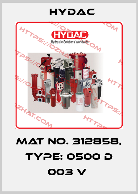 Mat No. 312858, Type: 0500 D 003 V  Hydac