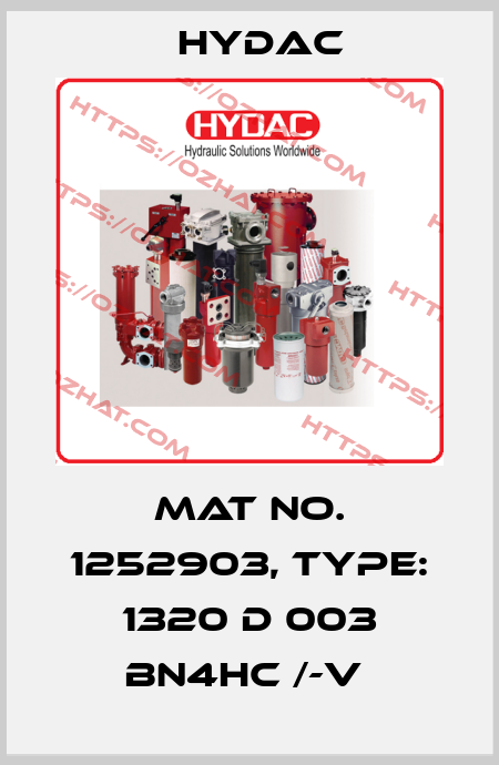 Mat No. 1252903, Type: 1320 D 003 BN4HC /-V  Hydac
