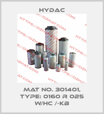 Mat No. 301401, Type: 0160 R 025 W/HC /-KB Hydac