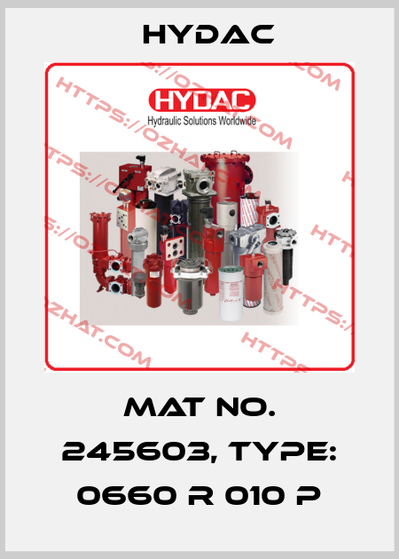 Mat No. 245603, Type: 0660 R 010 P Hydac