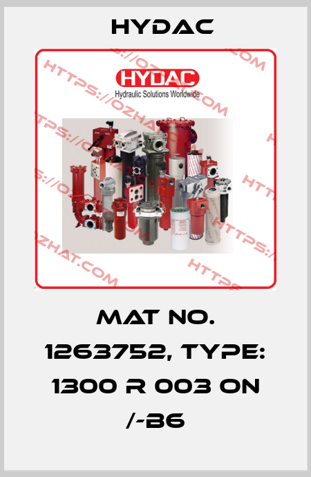 Mat No. 1263752, Type: 1300 R 003 ON /-B6 Hydac