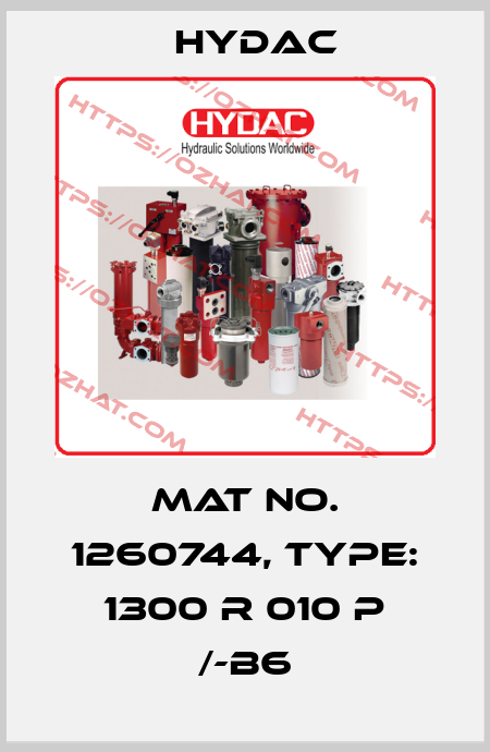 Mat No. 1260744, Type: 1300 R 010 P /-B6 Hydac