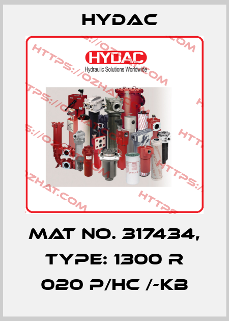 Mat No. 317434, Type: 1300 R 020 P/HC /-KB Hydac