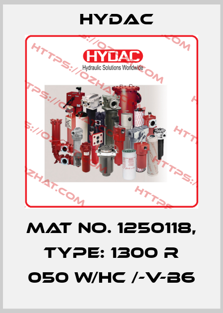 Mat No. 1250118, Type: 1300 R 050 W/HC /-V-B6 Hydac